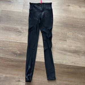 Spanx Shiny Black Leggings - Size XS